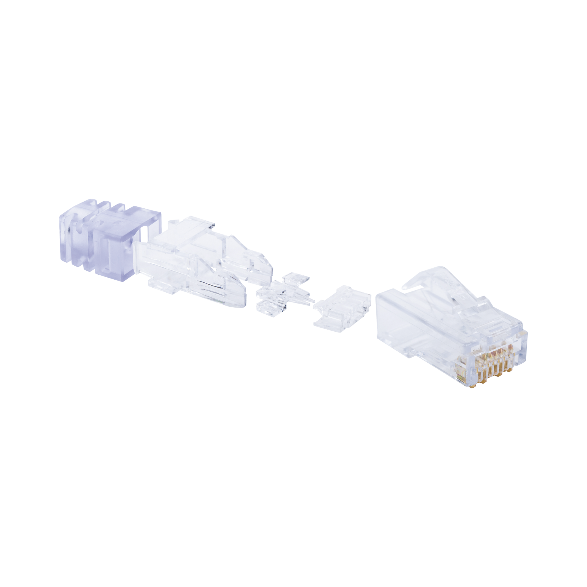 Plug RJ45 Cat6, Para Cable UTP de Calibre 23-24 AWG, Chapado en Oro de 50 micras, Paquete de 100 piezas Plug RJ45 Cat6, Para Cable UTP de Calibre 23-24 AWG, Chapado en Oro de 50 micras, Paquete de 100 piezas